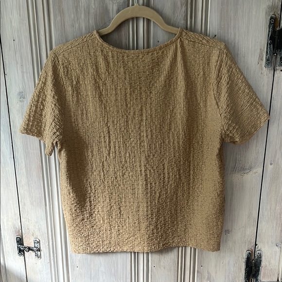 MANGO MNG Tan Textured Button-Up Shirt XXL neutral minimalist capsule wardrobe - Picture 4 of 7